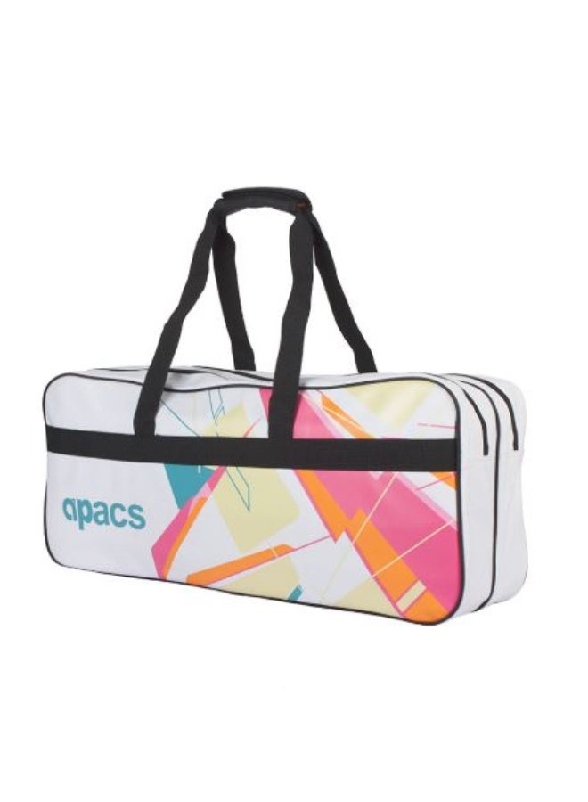 Apacs D725 SF Badminton Racket Bag, White – Lightweight Multi-Compartment Sports Racket Bag with Shoe Section for Badminton Training & Tournament Use - Image 4