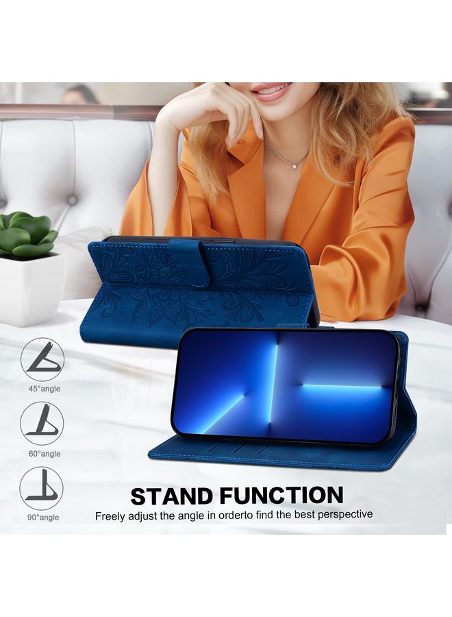 اس-توب جراب لهاتف Motorola Edge 30 من مادة البولي يوريثان مع مشبك مغناطيسي منقوش بالزهور وحزام معصم - Image 5