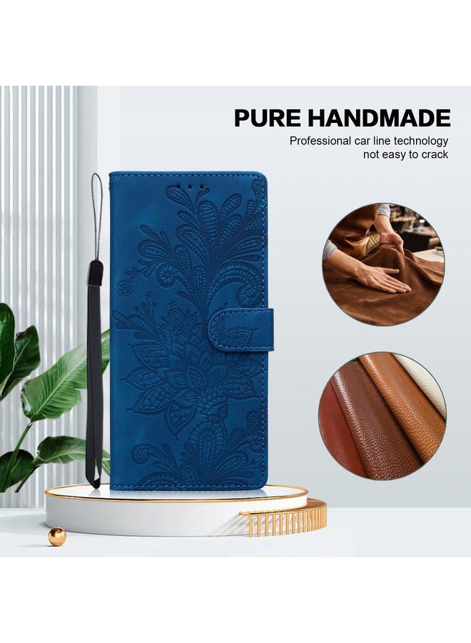 اس-توب جراب لهاتف Motorola Edge 30 من مادة البولي يوريثان مع مشبك مغناطيسي منقوش بالزهور وحزام معصم - Image 2