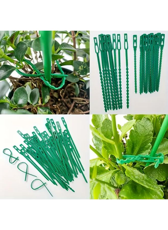 49 Pcs 13cm Green Garden Tie Straps Plastic Coated Fishbone Design Plant Support - Image 2