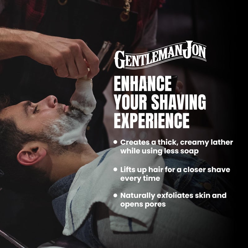 Gentleman Jon 100% Black Badger Hair Shaving Brush for Men â€“ Premium Ergonomic Shave Lather Brush for Wet Shave Using Shaving Cream & Soap â€“ Ideal for Safety Razor, Double Edge Razor & Straight Razors - Image 3