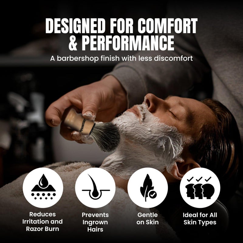 Gentleman Jon 100% Black Badger Hair Shaving Brush for Men â€“ Premium Ergonomic Shave Lather Brush for Wet Shave Using Shaving Cream & Soap â€“ Ideal for Safety Razor, Double Edge Razor & Straight Razors - Image 4