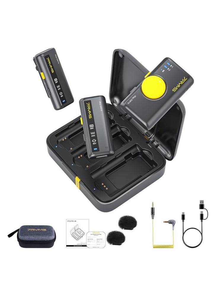 7RYMS 7Ryms iRay DW10 Wireless Lavalier Microphone with Reverb, Noise Cancelling, 656’ Range, Wireless Lapel Microphone for iPhone, Camera, Android, PC, Podcast, Interviews, Vlogs, Live-Streaming  - Image 1