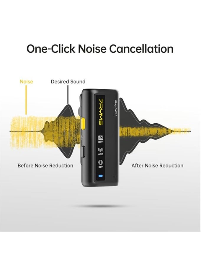 7RYMS 7Ryms iRay DW10 Wireless Lavalier Microphone with Reverb, Noise Cancelling, 656’ Range, Wireless Lapel Microphone for iPhone, Camera, Android, PC, Podcast, Interviews, Vlogs, Live-Streaming  - Image 2