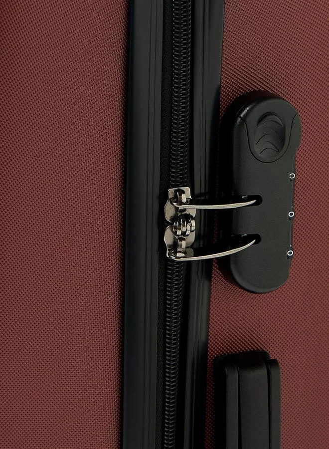 Wave BURGUNDY Textured Hardcase Luggage Trolley With Retractable Handle - 24 Inches Check-In Bag  | Best Price UAE