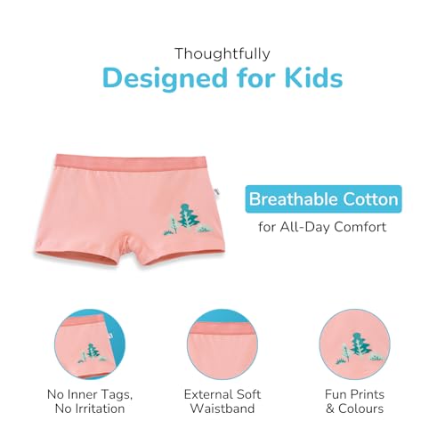 YouGotPlanB Cotton Trunks for Girls | Ages 4-16 | Stretchable Trunks for Kids | Snug-Fit | Perfect for Active Girls Multicolour - Image 2