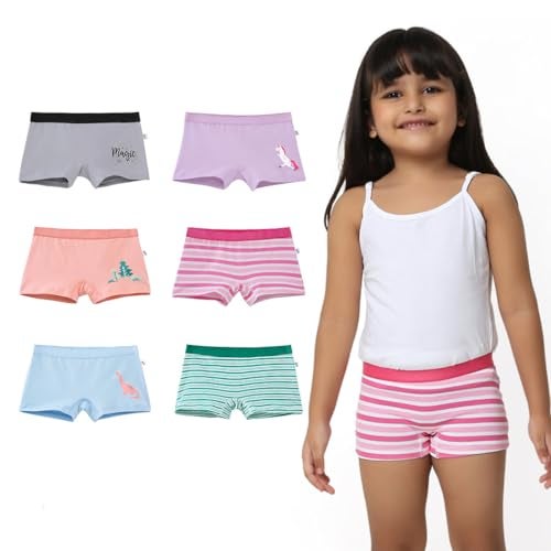 YouGotPlanB Cotton Trunks for Girls | Ages 4-16 | Stretchable Trunks for Kids | Snug-Fit | Perfect for Active Girls Multicolour - Image 1