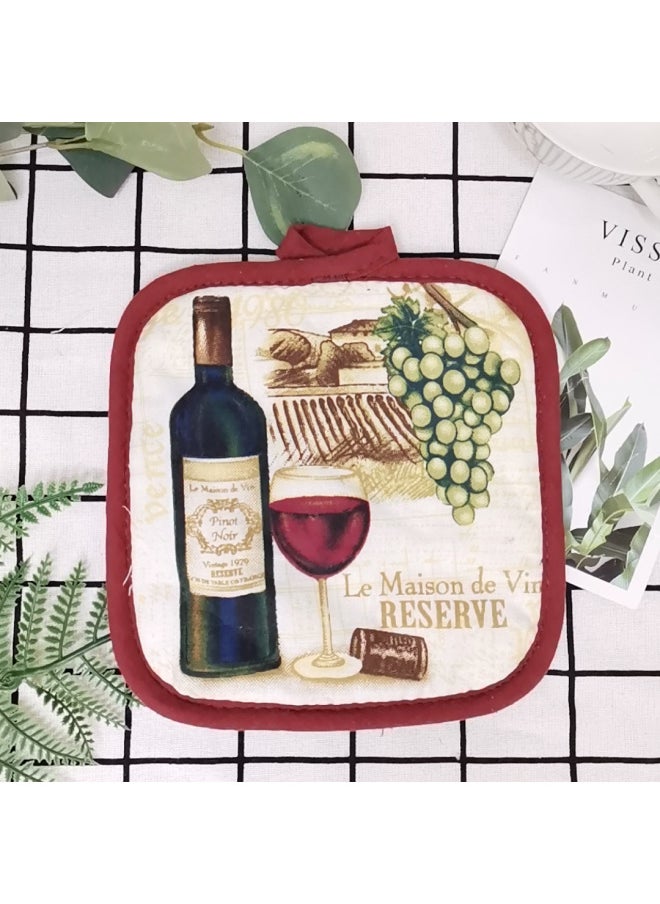 Generic - Source Manufacturers Original Single Absorbent Zakka Nordic Fabric Absorbent Coaster Meal Pad Pot Pad Heat Insulation Pad-Color:Red Pear-Specifications:17*17 - Image 1