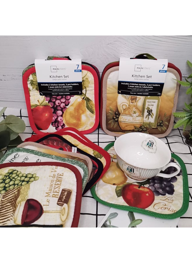 Generic - Source Manufacturers Original Single Absorbent Zakka Nordic Fabric Absorbent Coaster Meal Pad Pot Pad Heat Insulation Pad-Color:Red Pear-Specifications:17*17 - Image 1