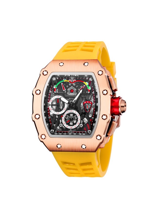 PINTIME Fashion Mens Watch Hallow Punk Chronograph Sports Wristwatch Luxury Designer Mens Watch - Image 2