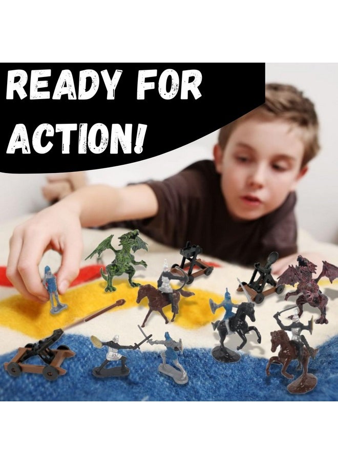 Liberty imports - Medieval Knights And Dragons Figures Playset - 42 Plastic Fantasy Soldier Figurines And Accessories Toys For Toddlers, Kids Imaginary Play Battles - Image 1