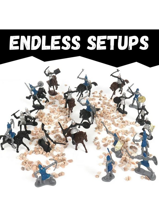 Liberty imports - Medieval Knights And Dragons Figures Playset - 42 Plastic Fantasy Soldier Figurines And Accessories Toys For Toddlers, Kids Imaginary Play Battles - Image 1