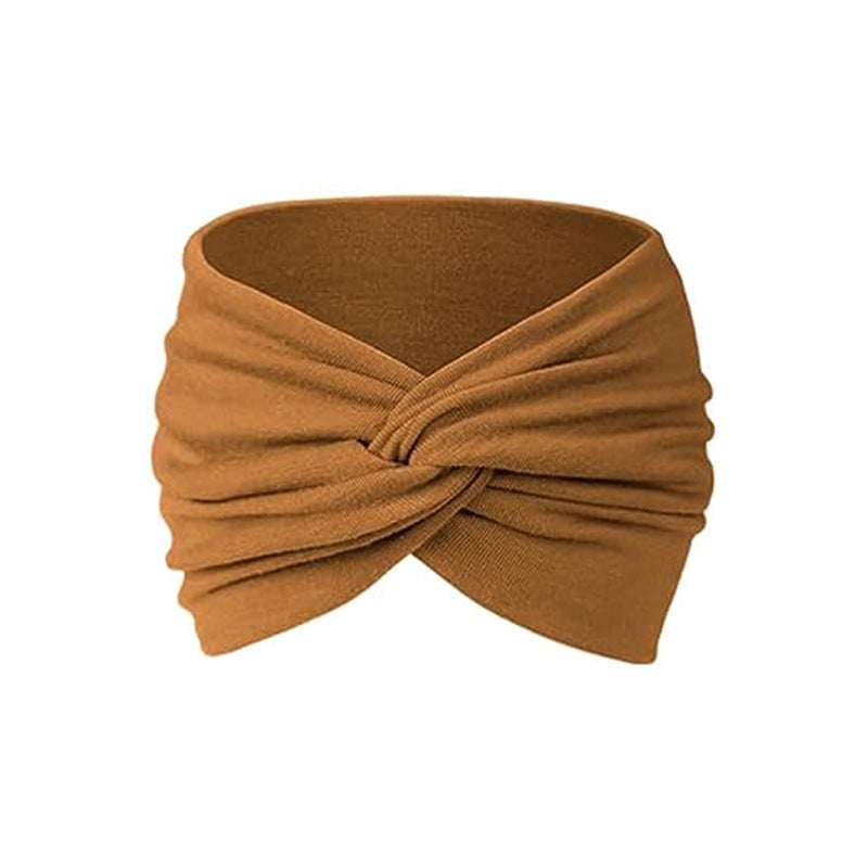Generic Bohemian Elastic Sports Headband for Women 12# deep coffee 