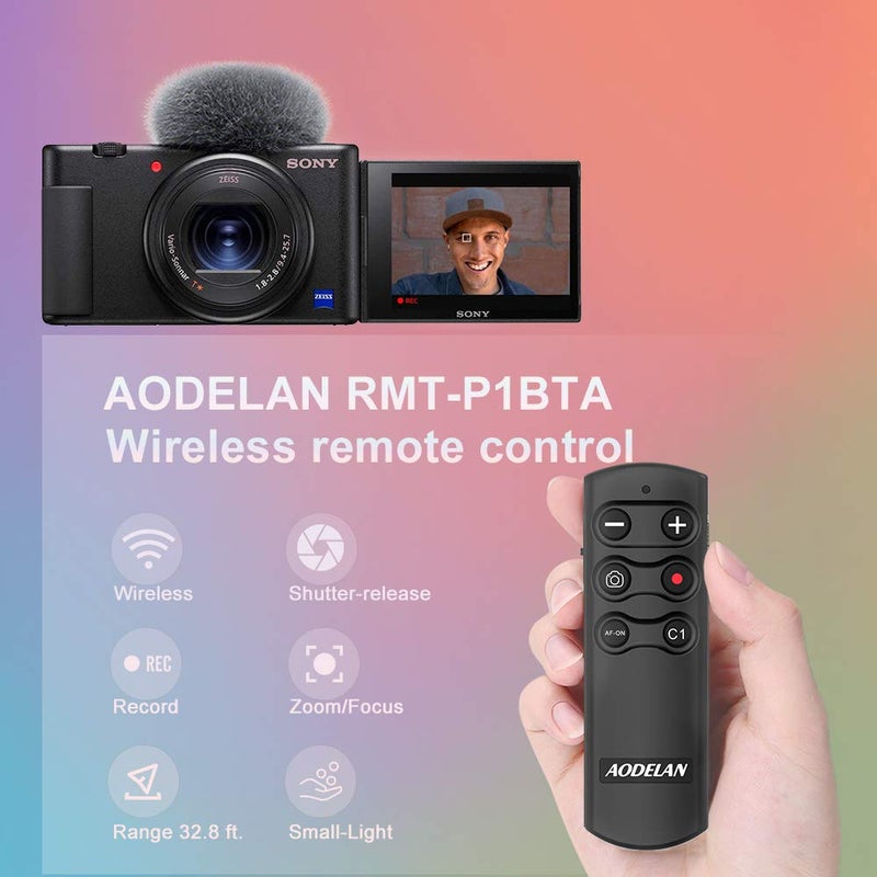AODELAN Wireless Remote Control Camera Shutter Release for Sony ZV-E10, FX3, ZV-1, A7SM3, A7C, A7RIV, Alpha 9,7R IV,7R III, 7 III, 6600, 6400, 6100, 9 II, RX0 II, RX100 M7; Replces Sony RMT-P1BT - Image 2
