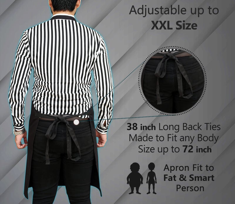 RUVANTI Work Aprons for Men/Women with Pockets - Adjustable up to XXL - Professional Grade Durability - Black Apron for Barber, Chef, BBQ, Kitchen, Cleaning - 1 Pack - Image 4