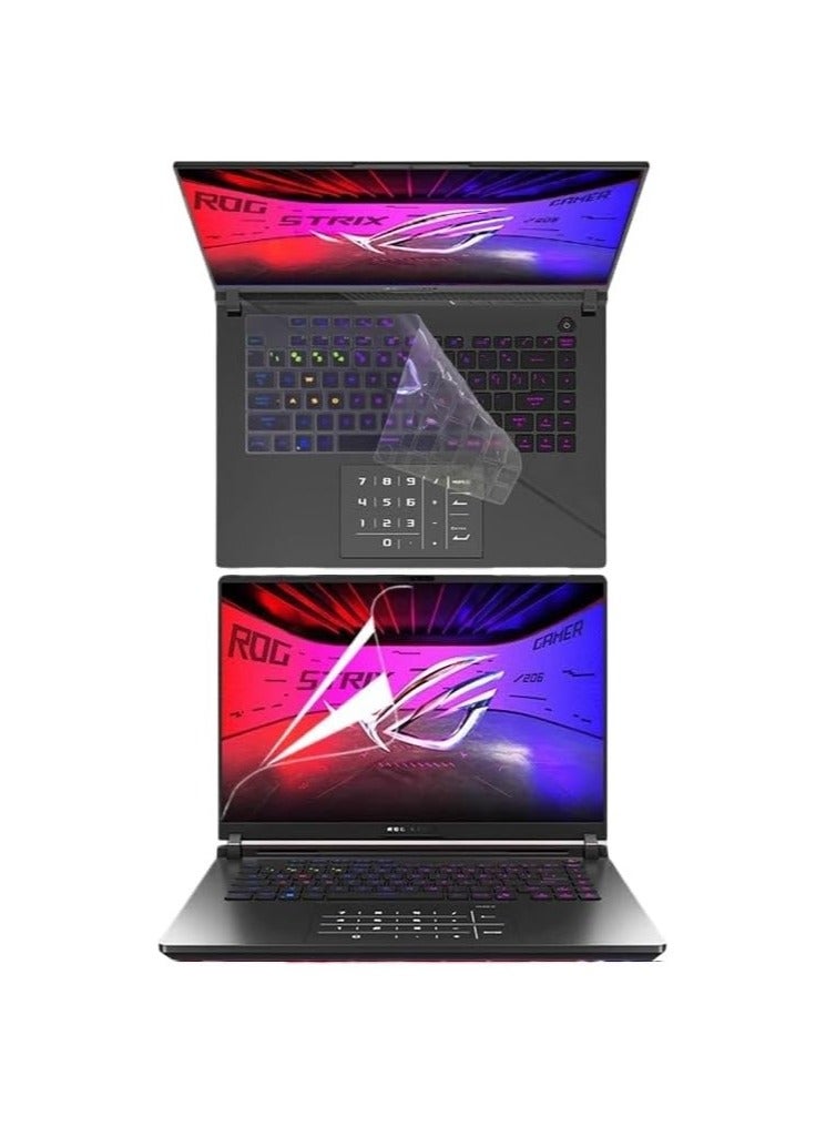general Compatible with the 16-inch ASUS ROG Strix Scar 16 2025 G635, featuring a high-transparency silicone TPU laptop keyboard cover and scratch-resistant screen protector. - Image 1