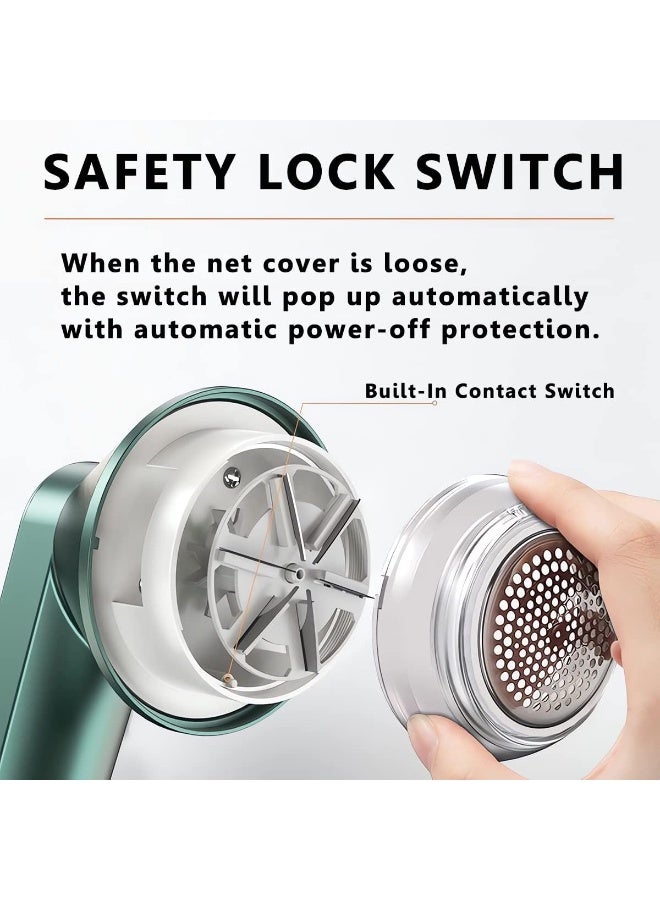 Fabric Shaver, Rechargeable Electric Lint Remover Clothes Shaver with 2 Spare Blades, Portable Lint Brush for Sweaters, Sofas, Coats, Lint Shaver for Various Fabrics - Image 3