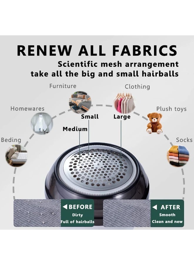 Fabric Shaver, Rechargeable Electric Lint Remover Clothes Shaver with 2 Spare Blades, Portable Lint Brush for Sweaters, Sofas, Coats, Lint Shaver for Various Fabrics - Image 5