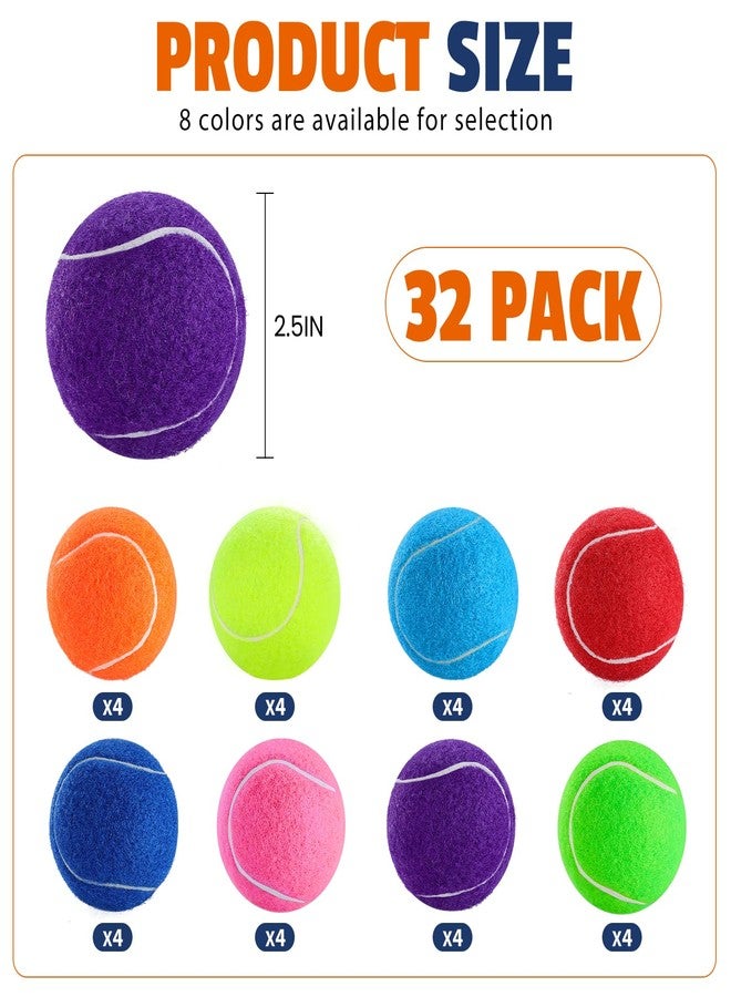 FURWEY Tennis Balls for Dogs 32 Pack,2.5 inches,Durable and Non-Toxic Dog Toys Balls with Mesh Bag,Colorful Fetch Toys Balls for pet Dog (Non Squeaky) - Image 2