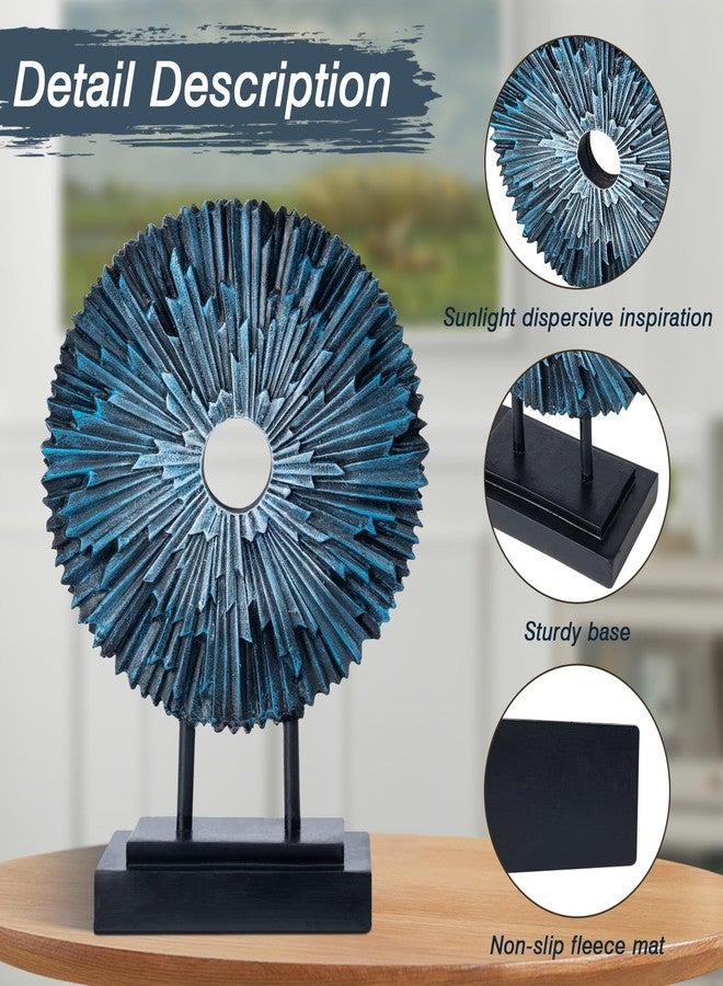 EZ4ENCE Round Statue HomeDecor Kitchen, Modern Decorative Sculpture Decorations for Living Room Coffee Table, Office Decor Shelf, Center Tabletop Decoration (Blue) - Image 5