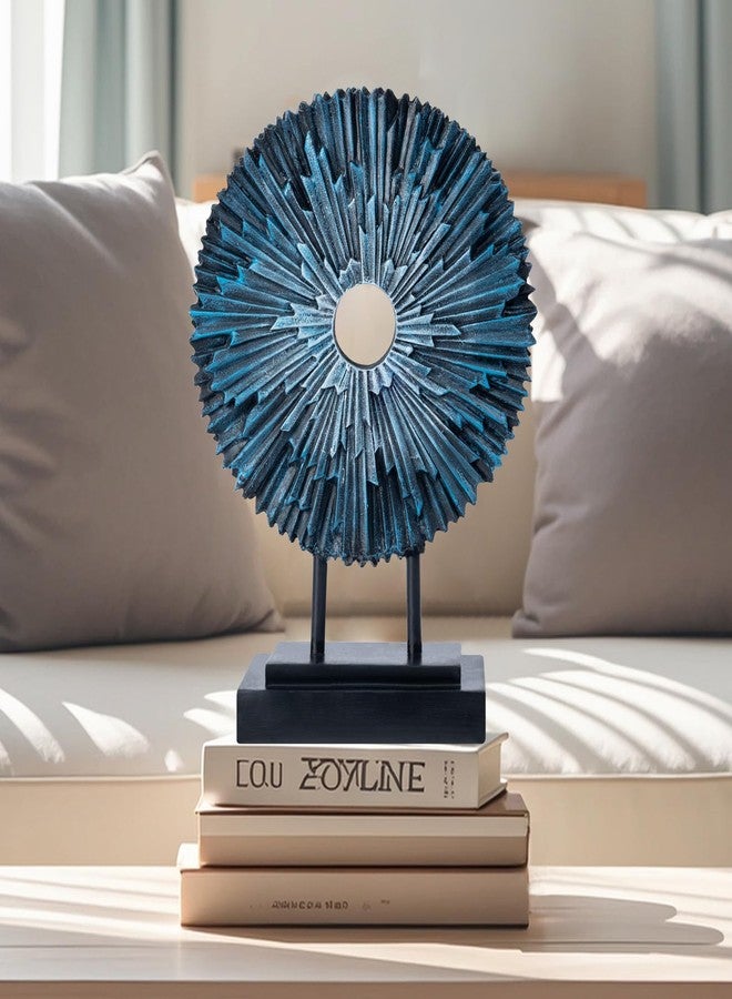 EZ4ENCE Round Statue HomeDecor Kitchen, Modern Decorative Sculpture Decorations for Living Room Coffee Table, Office Decor Shelf, Center Tabletop Decoration (Blue) - Image 2