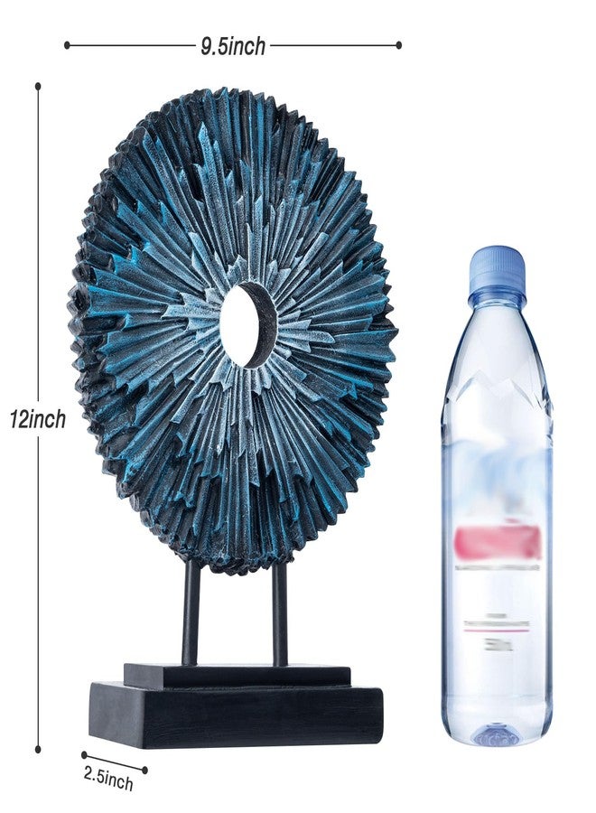 EZ4ENCE Round Statue HomeDecor Kitchen, Modern Decorative Sculpture Decorations for Living Room Coffee Table, Office Decor Shelf, Center Tabletop Decoration (Blue) - Image 4