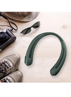 PADOM Padom Neck Fan, Hands Free 360° Cooling Personal Fan, USB Rechargeable Portable Neck Fan with 3 Wind Speed for Traveling Office Sports Green  - Image 3