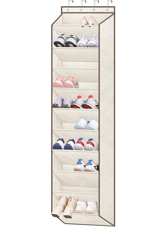 Sleeping Lamb Shoe Rack for Door, Kids Door Shoe Organizer for Closet hanger, Narrow Hanging Sneaker Storage with Large Deep Pockets for Toddler, Girl, Baby Room Decor, Beige - Image 1