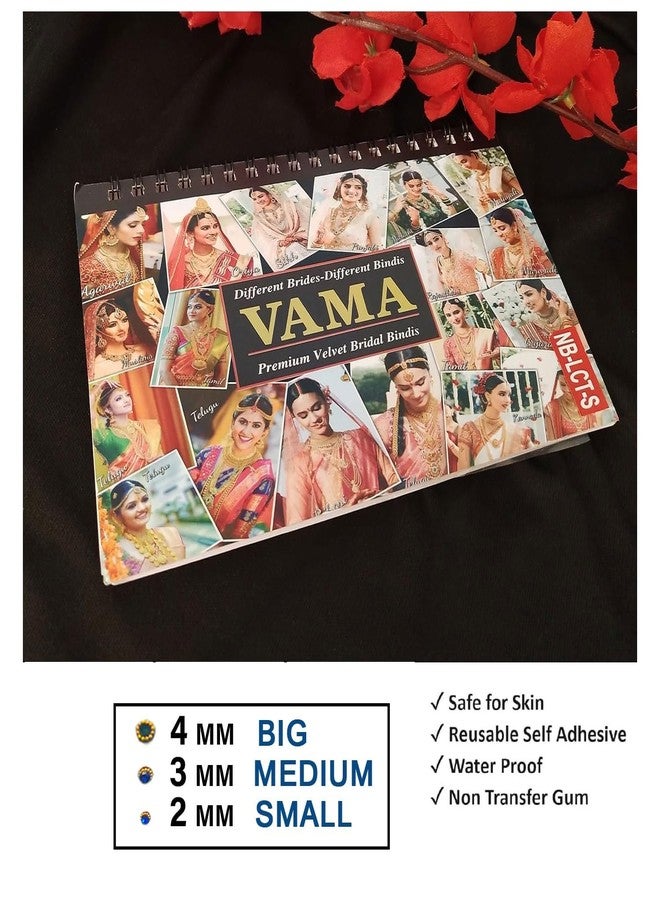 VAMA Fashions Multicolour Stone Self Adhesive Kumkum Bindis Sticker Bindiya Bride Groom Forehead Bindi Spiral Book Booklet for Women & Girls (Multi Size Bindi Book) - Image 3