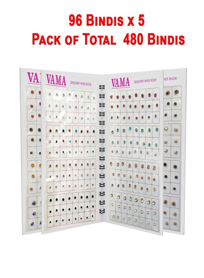 VAMA Fashions Multicolour Stone Self Adhesive Kumkum Bindis Sticker Bindiya Bride Groom Forehead Bindi Spiral Book Booklet for Women & Girls (Multi Size Bindi Book) - Image 4