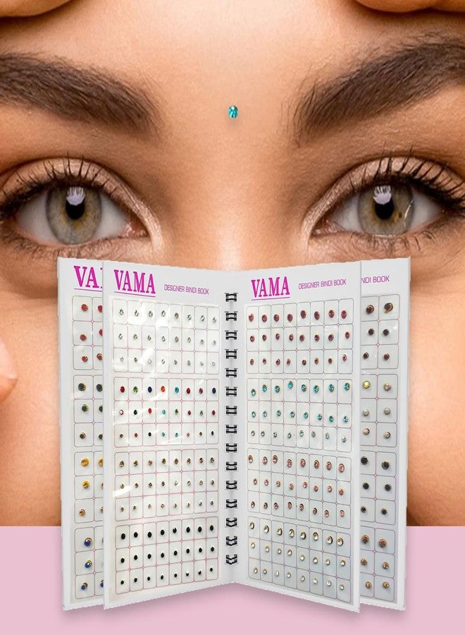 VAMA Fashions Multicolour Stone Self Adhesive Kumkum Bindis Sticker Bindiya Bride Groom Forehead Bindi Spiral Book Booklet for Women & Girls (Multi Size Bindi Book) - Image 5