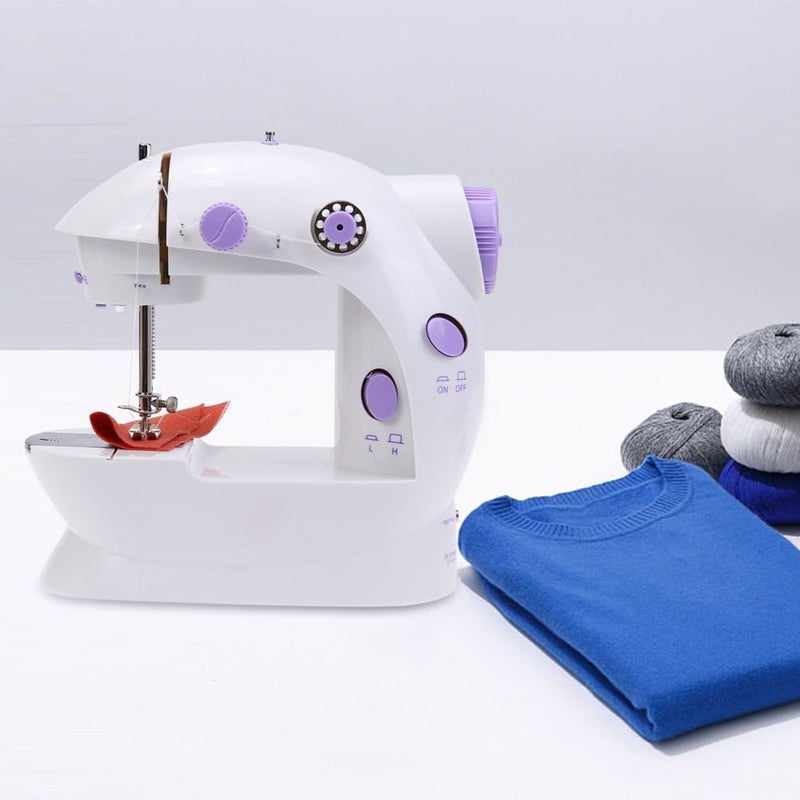 Portable Electric Sewing Machine, Dual Power Supply Electricity or Batteries, 2 Speeds, Precise and Regular Stitches - Image 1