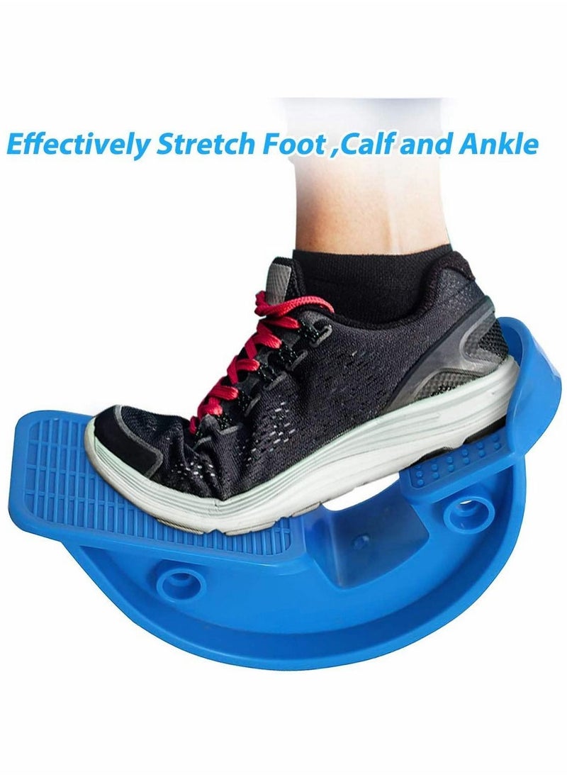 SYOSI Foot Rocker Calf Stretcher for Achilles Tendinitis Heel Feet Shin Splint Plantar Fasciitis Pain Relief Stretches Strained Leg Muscle Ankle Wedge Stretch Improves Flexibility Blue  - Image 2