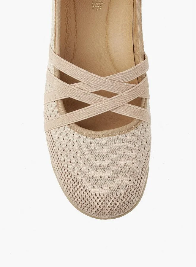 Paprika BEIGE Cross Strap Slip-On Ballerina Shoes for Women | Best Price UAE