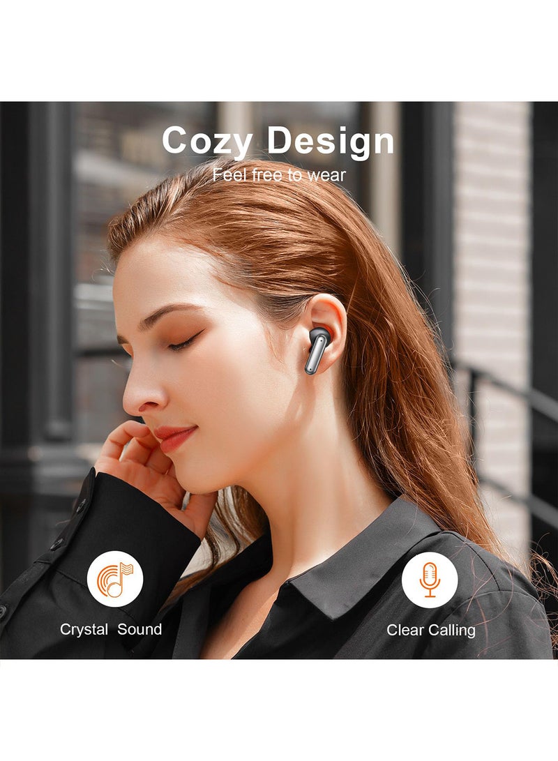 إكس ليفيل سماعة أذن لاسلكية بتقنية بلوتوث للهواتف المحمولة، عزل ضوضاء بنسبة 98.5%، خاصية إلغاء تكيفي للضوضاء مع الأذن والبيئة، صوت عالي الدقة، سماعات أذن ستيريو عميقة الجهير تدوم 50 ساعة مع شاشة عرض، وحافظة شحن، وميكروفون مدمج، وسماعة رأس مقاومة للماء IPX5 لهواتف iPhone وAndroid. - Image 4