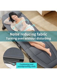 Generic Folding Bed, Folding Camping Cot for Adults, Adjustable Portable Folding Bed for Sleeping, Adjustable Medical Bed, Comfortable Recliner Bed Lounger Chair, Single Sleeping Bed, Resting Bed (Grey) 180*60cm  - Image 2
