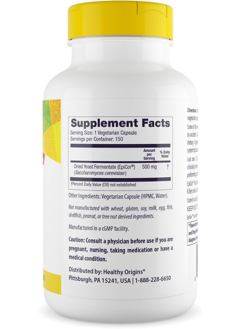 Healthy Origins EpiCor - High Metabolite Immunogens, Supports a Healthy Immune System| 500 MG | Dietary Supplements|150 Veggie Caps - Image 2