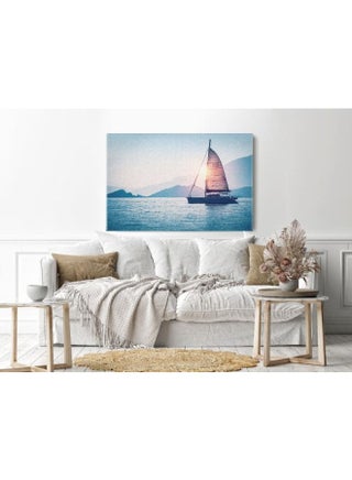 Canvas Wall Art, Abstract Framed Portrait of Sailboat in the sea in the evening sunlight 120 W x 80 H x 2 D - pzsku/ZF9AB09F3520471294A45Z/45/1748850752/ec4b6d5d-7686-4184-9be1-0c96ff704622