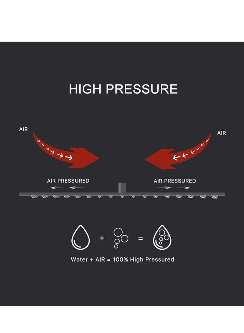 Arabest نظام دش أسود غير لامع مقاس 12 بوصة مع رأس دش مطري عالي الضغط، رأس دش محمول باليد، مجموعة دش خلاط حمام، صنبور دش مثبت على الحائط، صمام خشن ومجموعة تقليم - Image 3