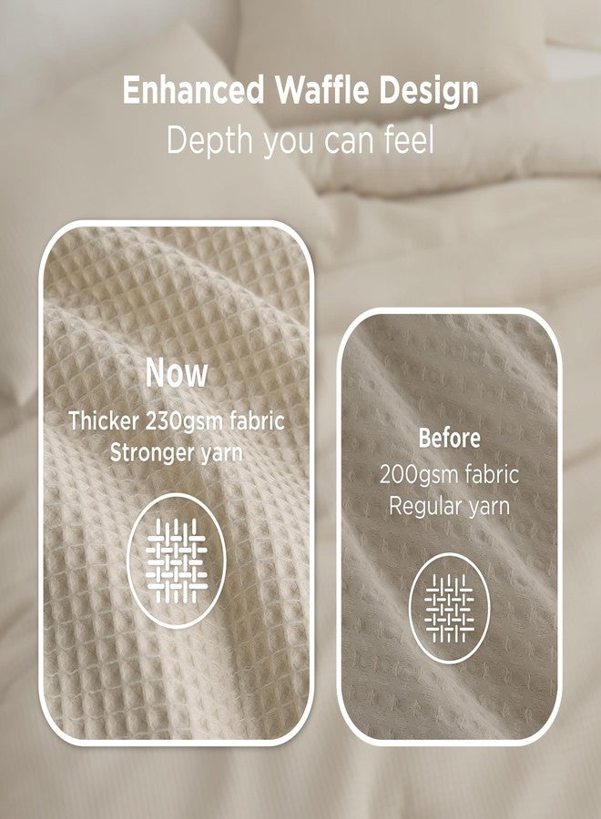 Bedsure Waffle Comforter Set Queen Size,Beige Breathable Bedding Set,All Season Comforter with 3 Pieces,1 Waffle Weave Comforter (90"x90") and 2 Pillowcases (20"x26") - Image 4
