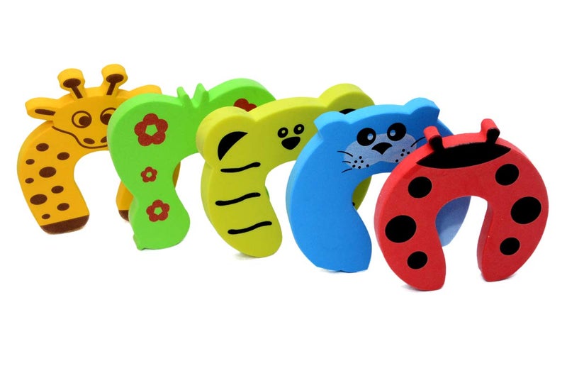 BabySafeHouse Finger Pinch Door Guard for Baby Safety (Animal Shape-Pack of 5)-Door Stopper for Protection from Door Slamming & Accidental Door Lock - Image 1