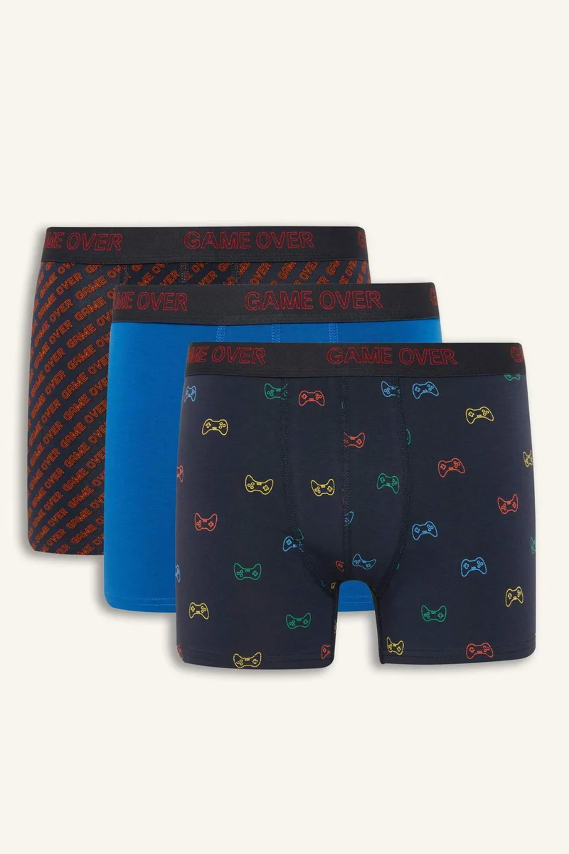 ديفاكتو Regular Fit Printed 3 Piece Boxers