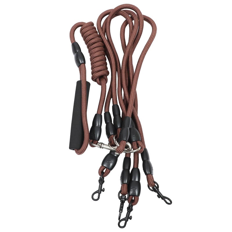 Luxshiny Detachable 4 Head Nylon Dog Leash 1.5m Outdoor Pet Walking Lead For Multiple Dogs Puppy Rope Hauling Harness Black - Image 1
