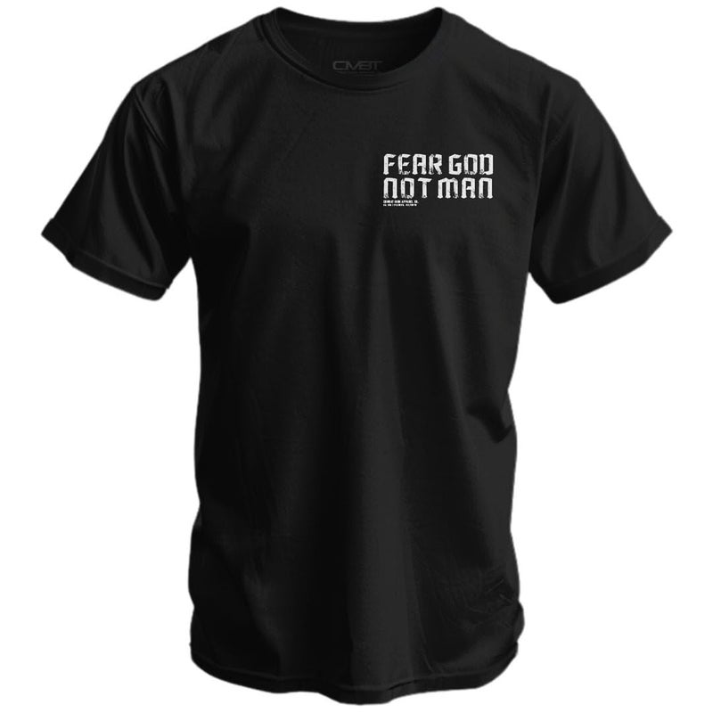 Combat Iron Men's Graphic Tees | Fear God Not Man | Menâ€™s Graphic T-Shirts | Black, Large - Image 4
