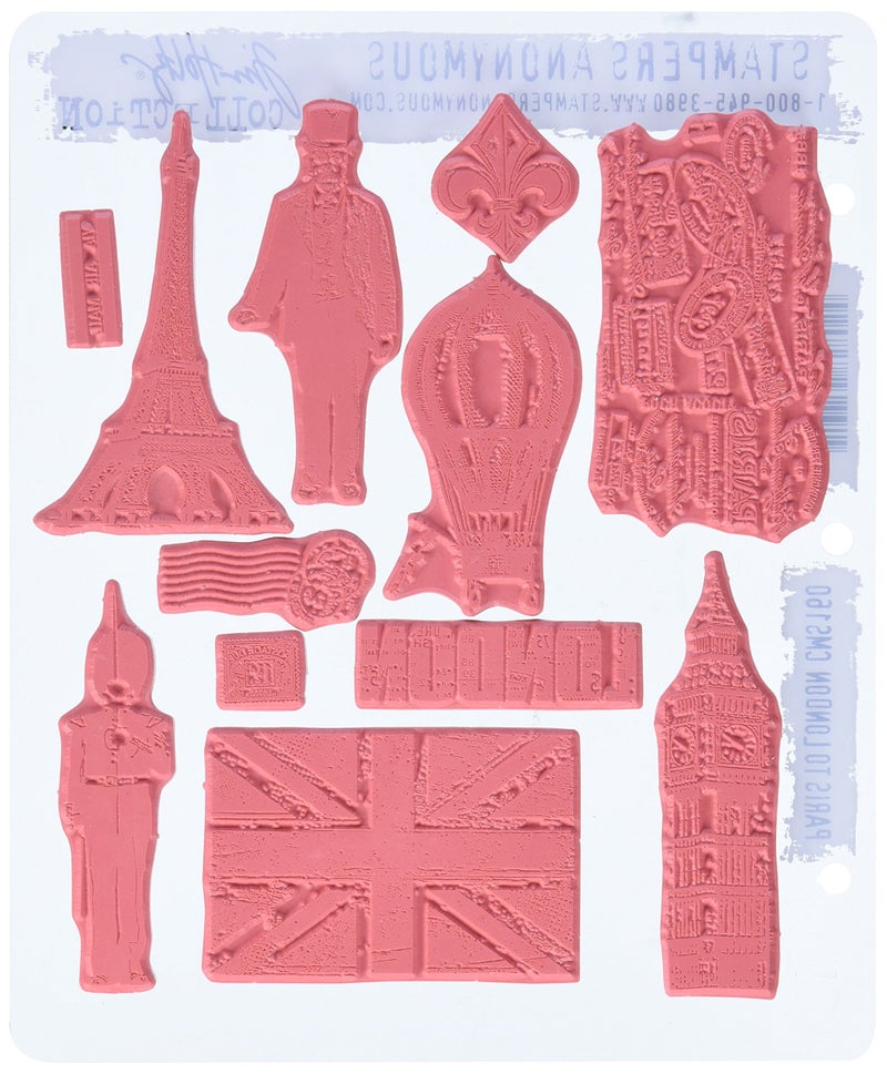 Stampers Anonymous Tim Holtz Cling Rubber Stamp Set, 7 by 8.5-Inch, Paris to London - Image 2