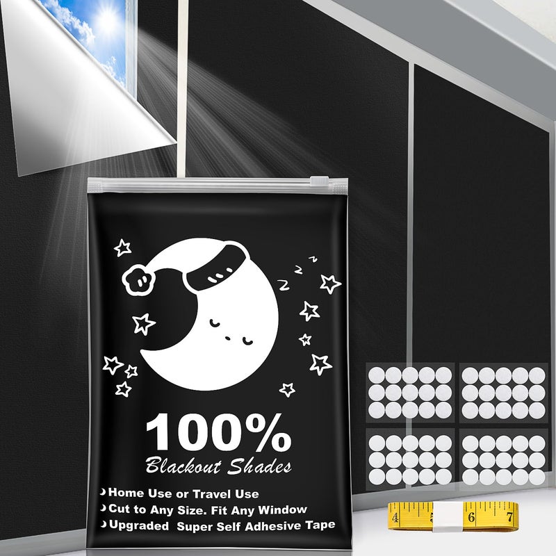 Blackout Shades 157 x 57 Portable Blackout Curtains 100 Blackout Material Temporary Blackout Blinds for Baby Nursery Bedroom Dorm Room or Travel Use