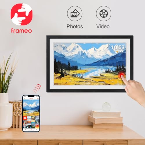 akimart 21.5inch FRAMEO Digital Photo Frame with 1920x1080 FHD IPS LCD Touch Screen, Dual-WiFi Share Moments via Frameo, 32GB Storage, USB Drive/SD Card Extend Storage, Auto-Rotate, Wall Mountable with VESA - Image 3