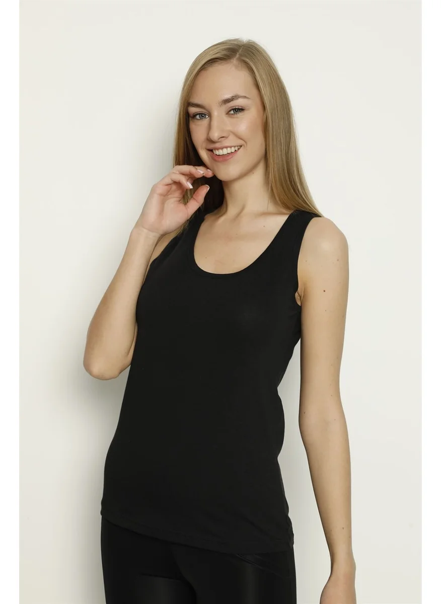 Arma Yıldız Women's Lycra Black Thick Strappy Undershirt