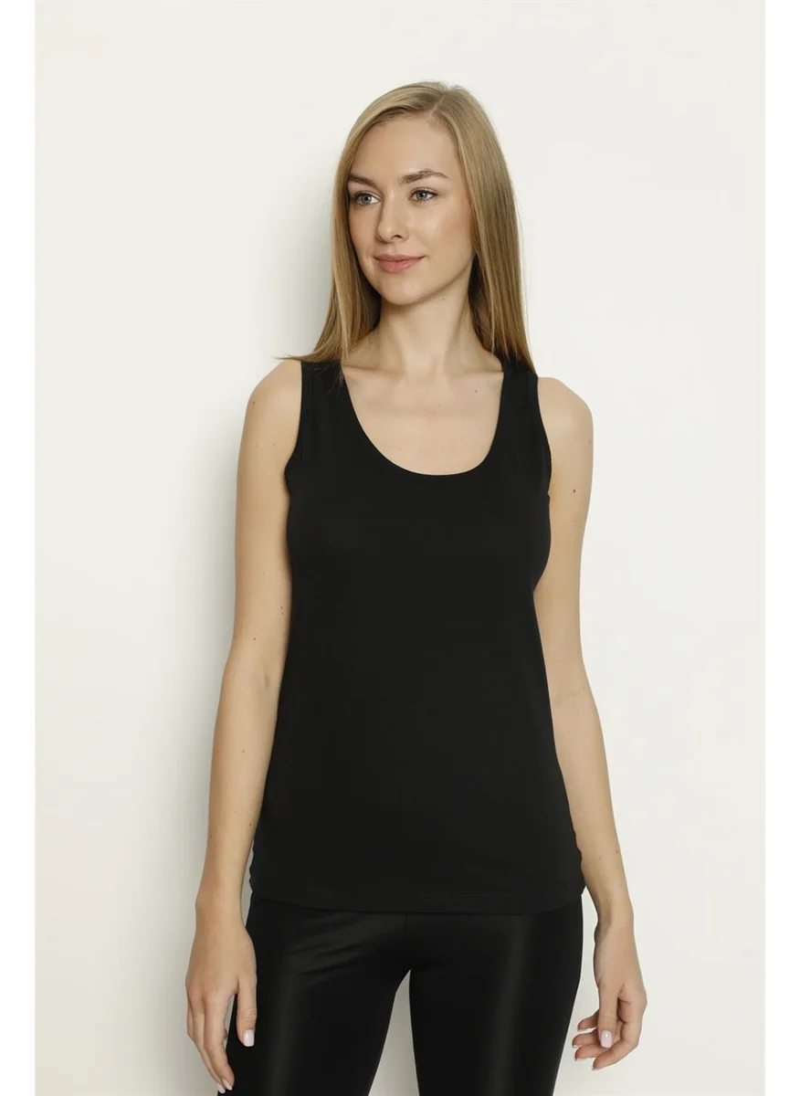 Arma Yıldız Women's Lycra Black Thick Strappy Undershirt