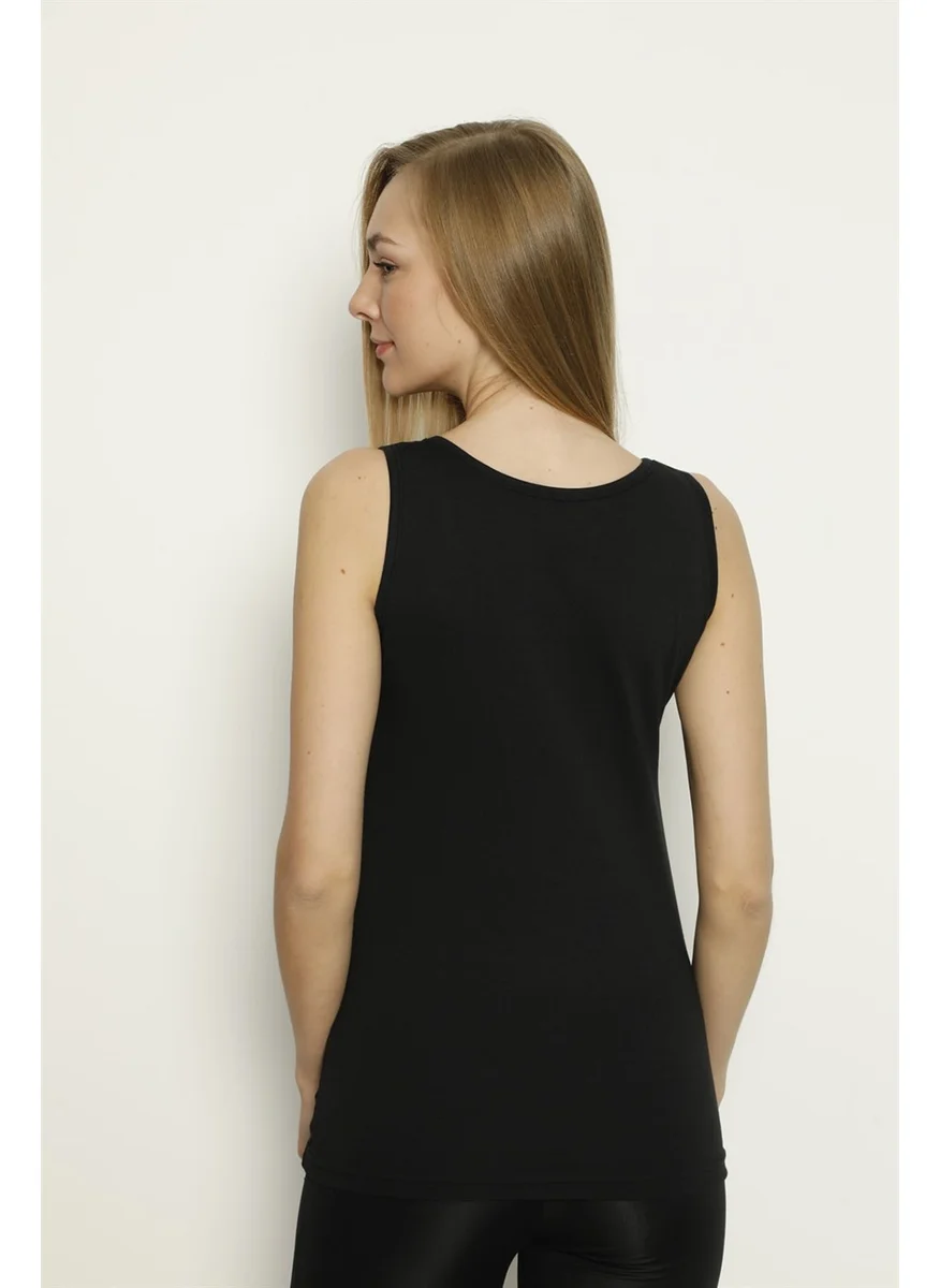 Arma Yıldız Women's Lycra Black Thick Strappy Undershirt